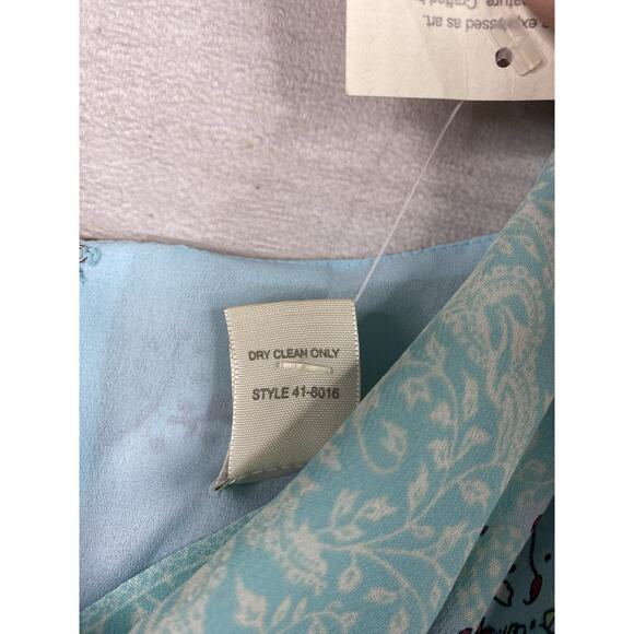 J Jill Dress Sz 18P Blue Floral Lined Chiffon Mini Slip Sleeveless Zip Boho NWT - Picture 7 of 10